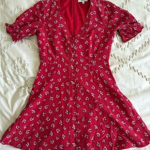 Madewell Red Floral Mini Dress